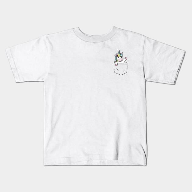 Pocket Unicorn Kids T-Shirt by NocClub